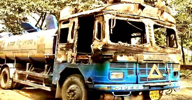 Criminals created mayhem in Ormanjhi, fired at Shriram construction site, burnt tanker