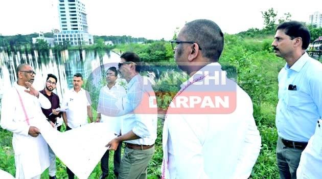 Chief Minister did a site inspection of the convention center under construction in Dhurva