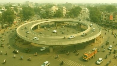 A round flyover will be built at Argora Chowk providing major relief from traffic jams from four directions