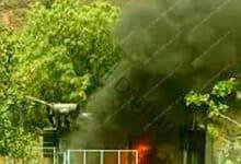 A fire broke out in a 33 KV cable near the Pundag IIM bridge disrupting the power supply