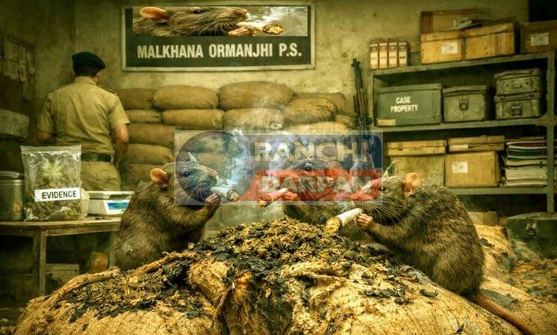ओरमांझी थाना के मालखाने में चूहे फूंक डाले एक करोड़ का गांजा!