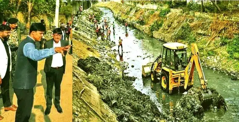 यूं नाला बनी हरमू नदी की सेहत सुधारने उतरी नगर निगम की फौज 1 The municipal corporation team has stepped in to improve the health of the Harmu River which has turned into a drain