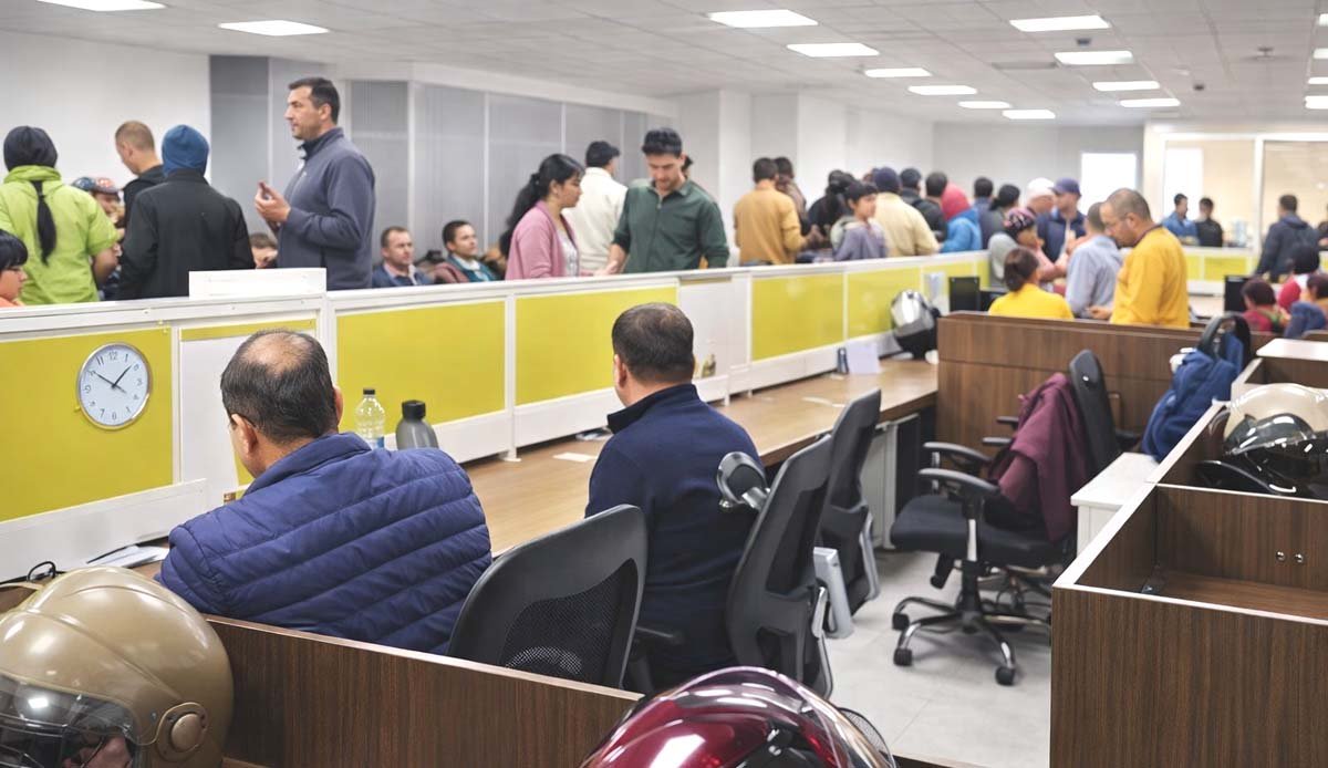 रांची नगर निगम कार्यालय में एनओसी के लिए प्रतीक्षा करती भीड़