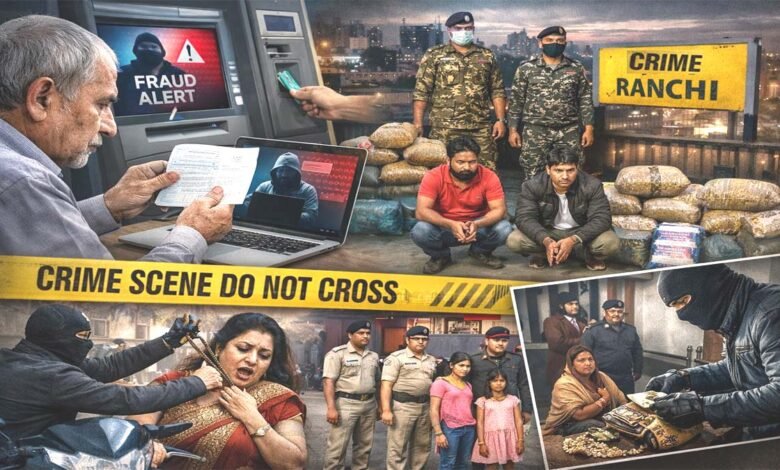 Ranchi Crime News: साइबर ठगी से ड्रग्स तस्करी तक, राजधानी में दहशत का माहौल 1 Jharkhand Ranchi Crime News Update