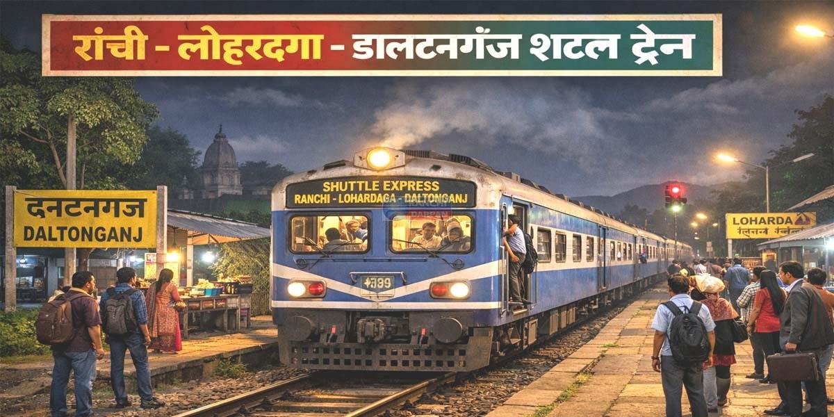 रांची-लोहरदगा-डालटनगंज रेलखंड पर दौड़ेगी पहली शटल ट्रेन, यात्रियों को मिलेगी बड़ी राहत