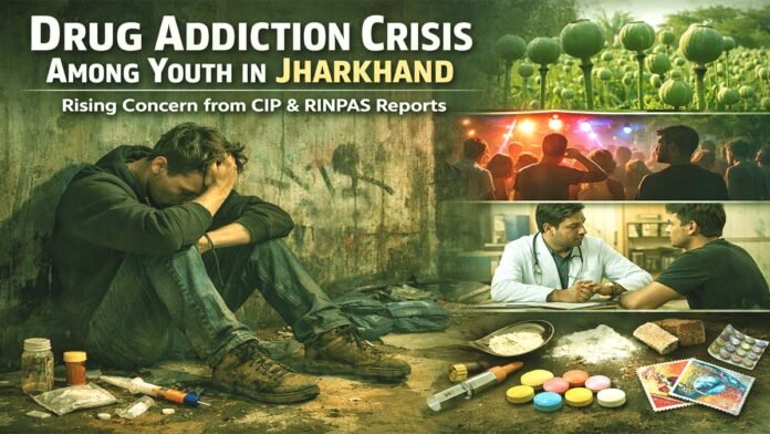 झारखंड के युवाओं पर नशे का साया: आंकड़ों में छिपा खतरनाक सच, मानसिक स्वास्थ्य संस्थानों की रिपोर्ट ने बढ़ाई चिंता Drug addiction report Jharkhand Mental health and drugs India