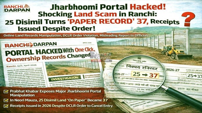 झारभूमि पोर्टल में बड़ी सेंध का खुलासा: प्रभात खबर की पड़ताल के बीच कांके नेवरी मौजा केस ने खोले डिजिटल राज झारभूमि पोर्टल में बड़ी सेंध का खुलासा: प्रभात खबर की पड़ताल के बीच कांके नेवरी मौजा केस ने खोले डिजिटल राज