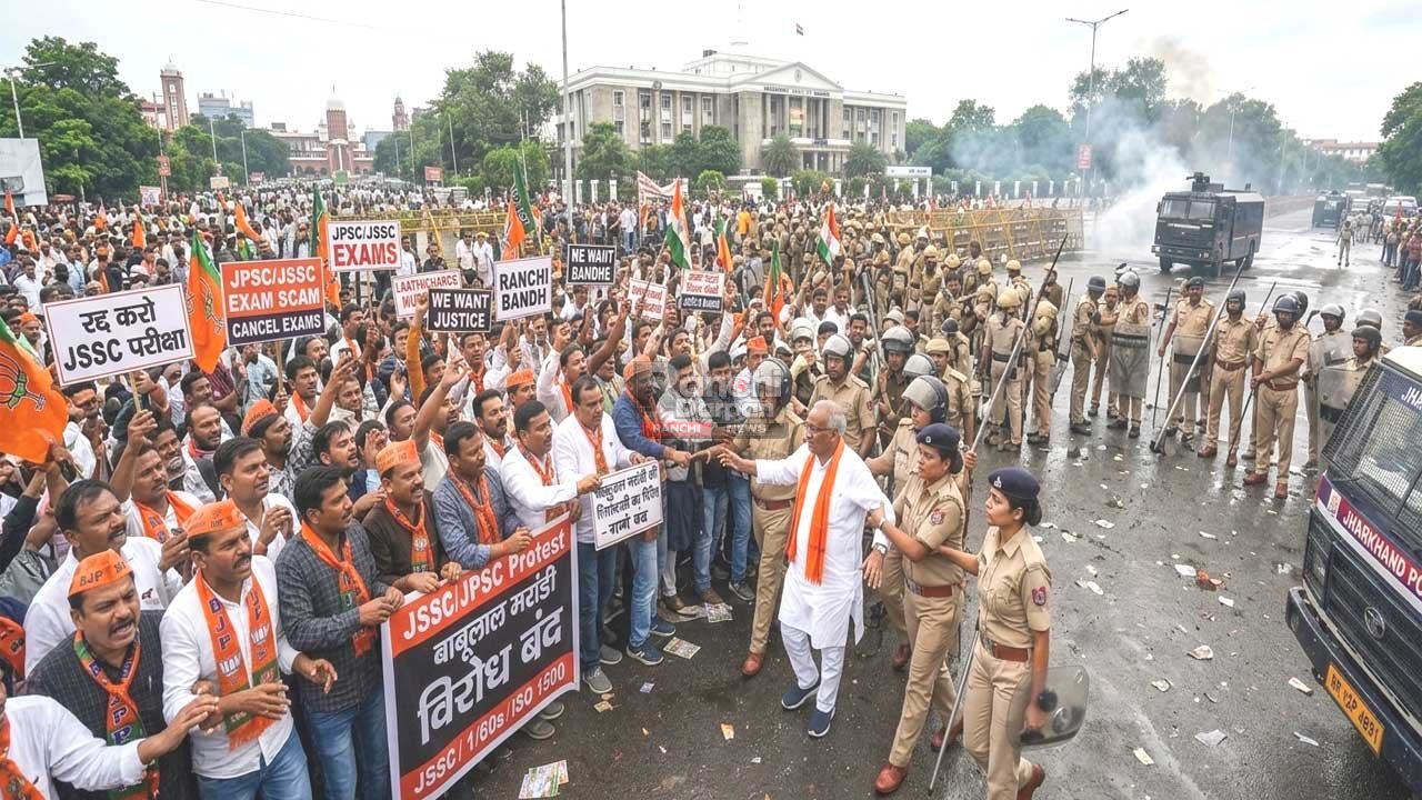Ranchi Bandh 11 AugustJPSC JSSC protest Ranchi